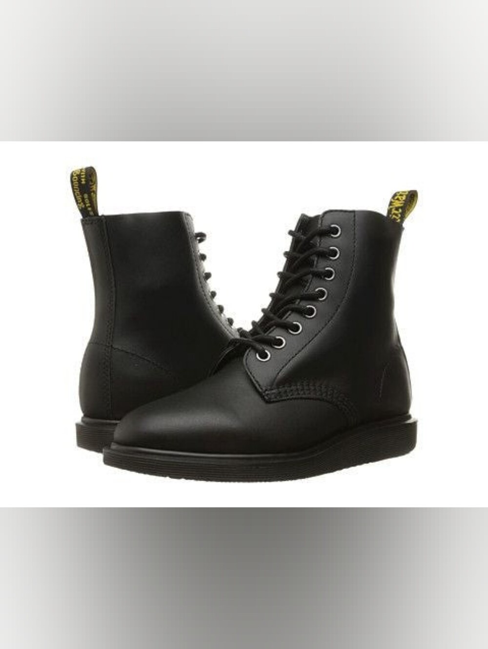 Classic Black Leather Lace-Up Boots